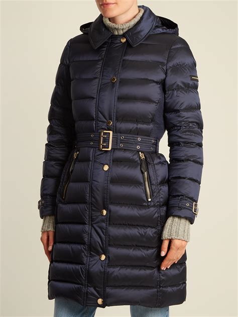 burberry fur-trimmed quilted-down cotton coat|Burberry coats for women.